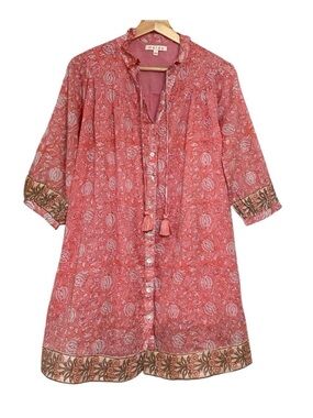 Marea Georgia Button Down Pink Floral Dress GUC size XS